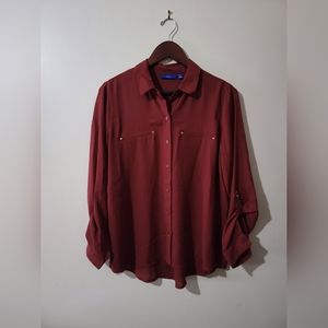Womens Mesh Button Down